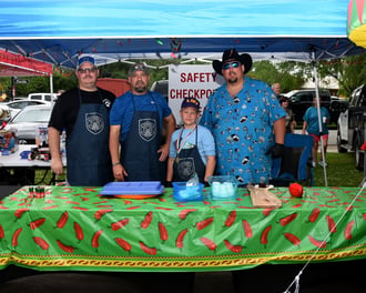 1st Place Peoples Choice Chili - Blue Chilis - Alex Bonds, Mike White, Walker Stephens, and Ty Steph