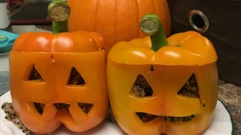 Stuffed Jack-O-Lantern Bell Peppers