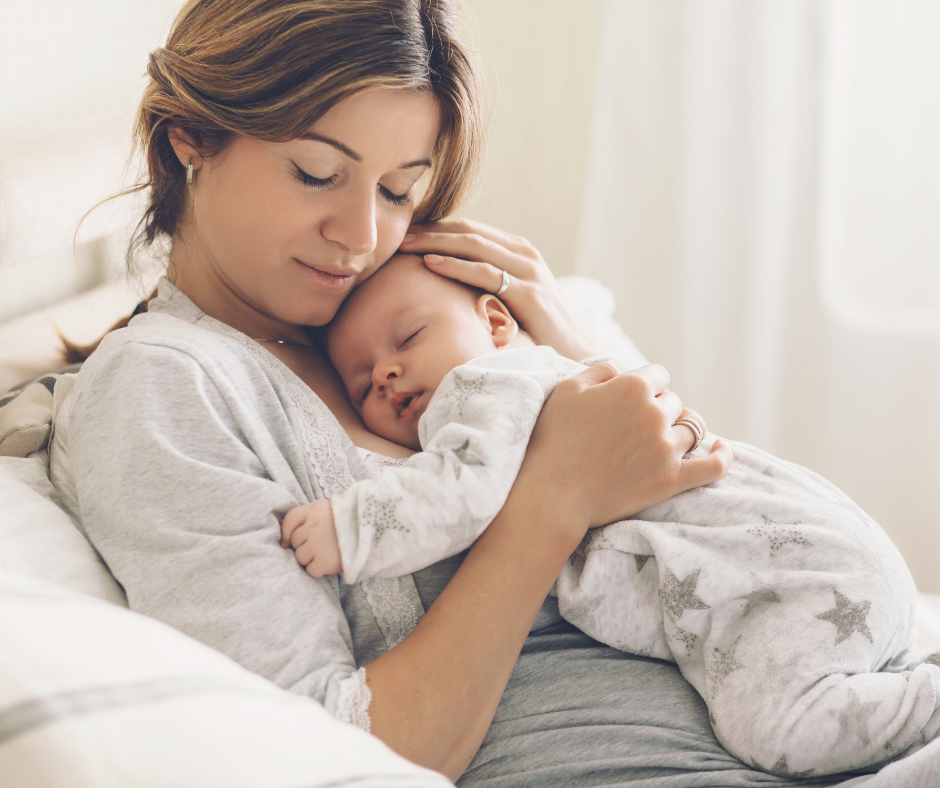 Mother holding her newborn baby