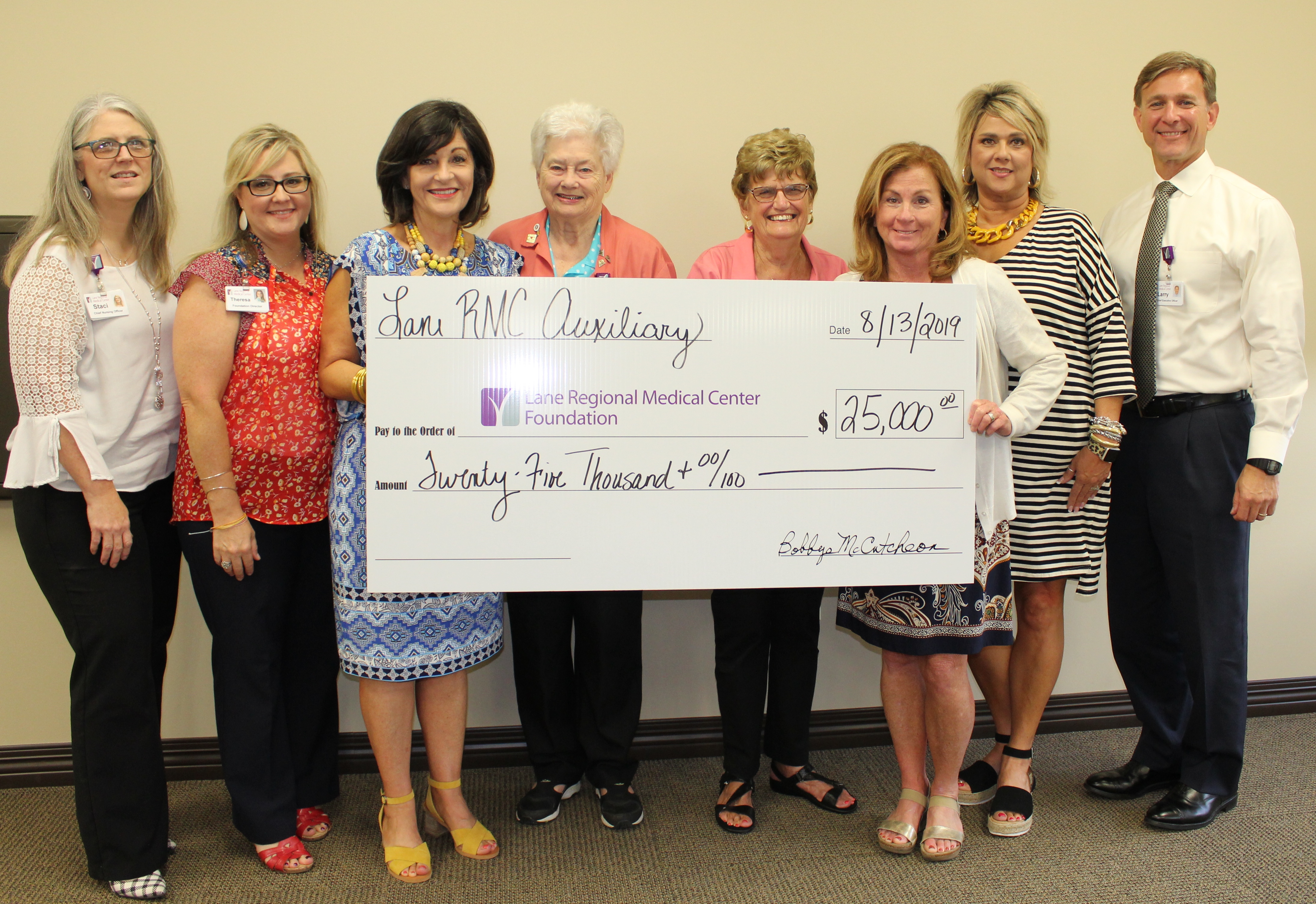 Lane Auxiliary Presents $25,000 Check to Lane Foundation