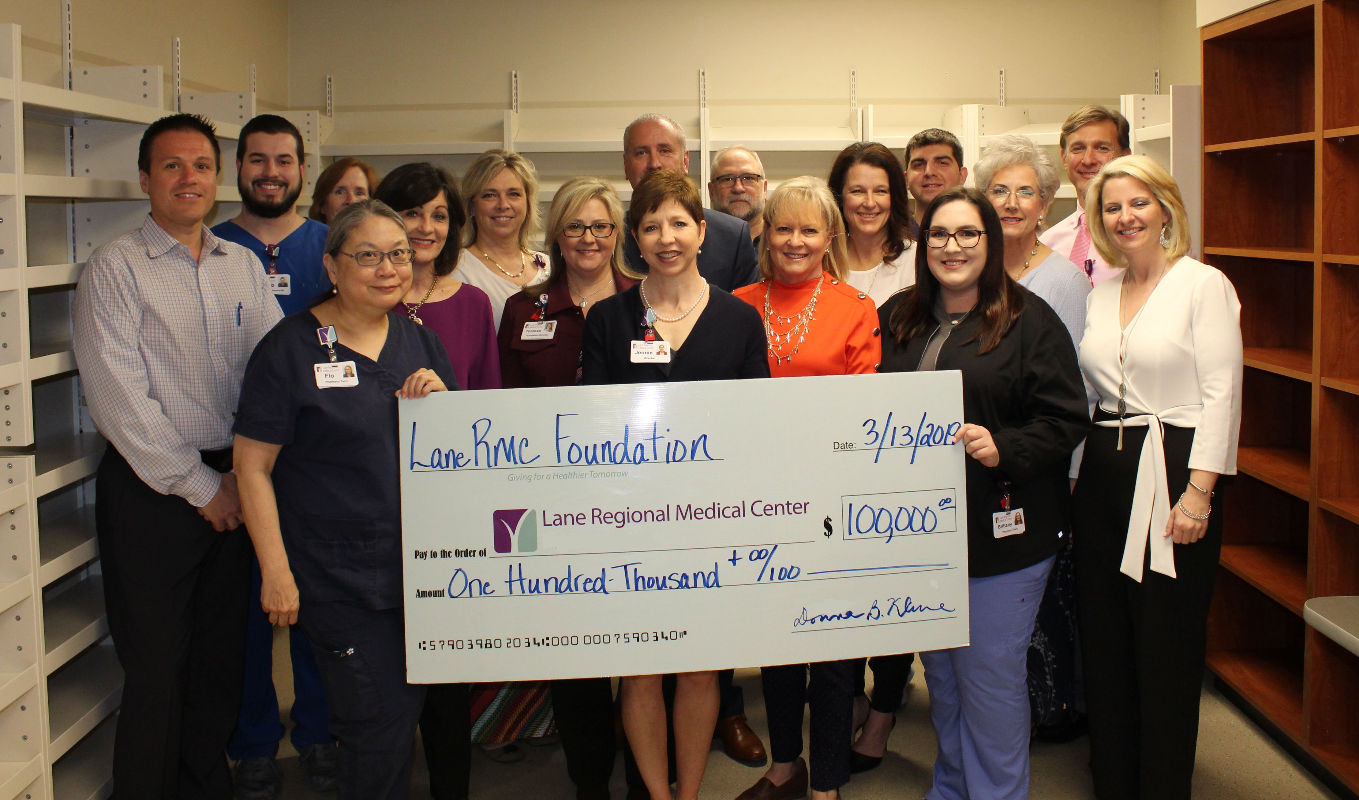 Lane RMC Foundation Makes Donation for Hospital Pharmacy Project