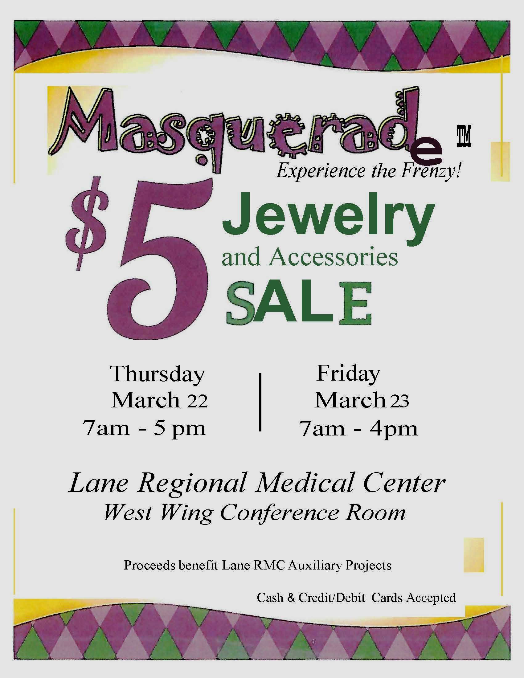 Lane Auxiliary to host $5 jewelry and accesories sale