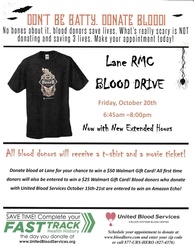 Blood Drive at Lane Regional Medical Center Friday, October 20th