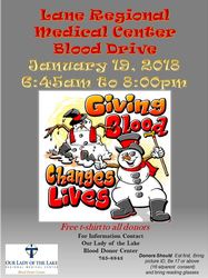 January Is National Blood Donor Month - Blood Drive at Lane Regional Medical Center