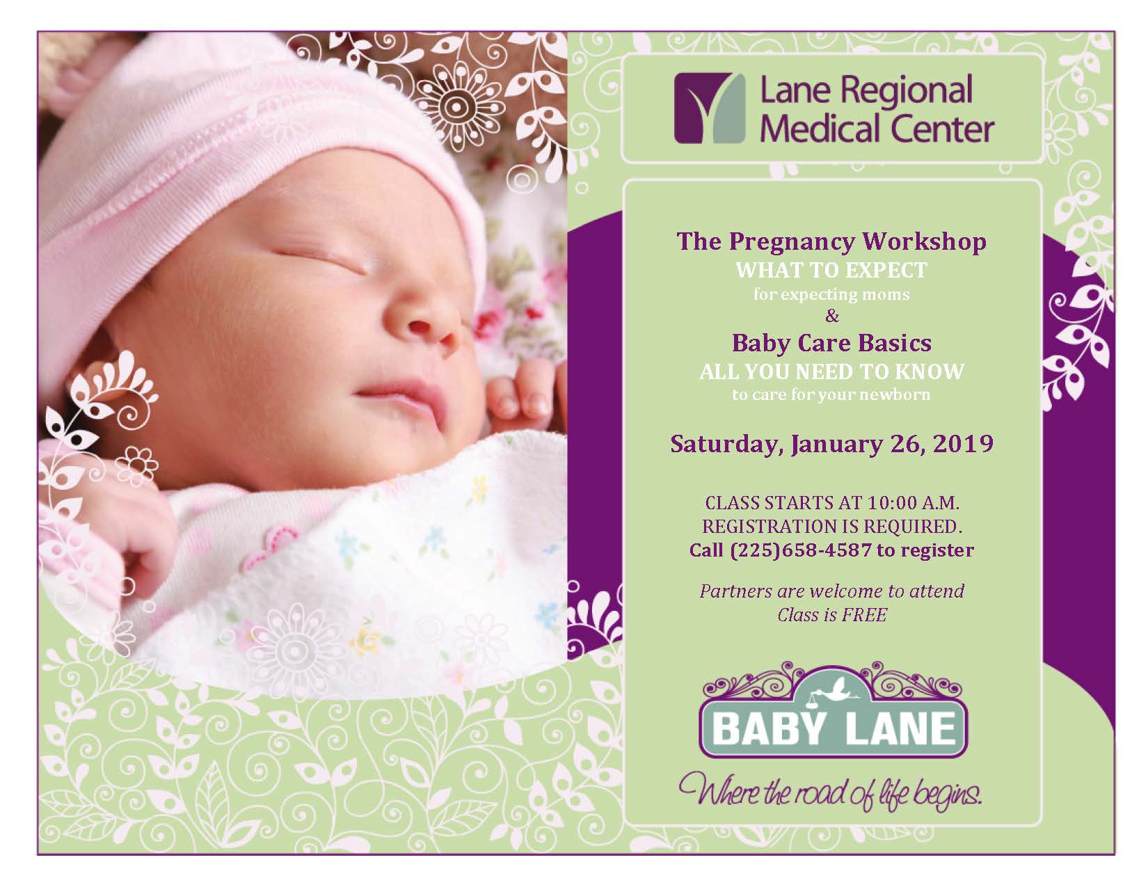 FREE Prenatal & Newborn Baby Care Class at Lane Regional Medical Center