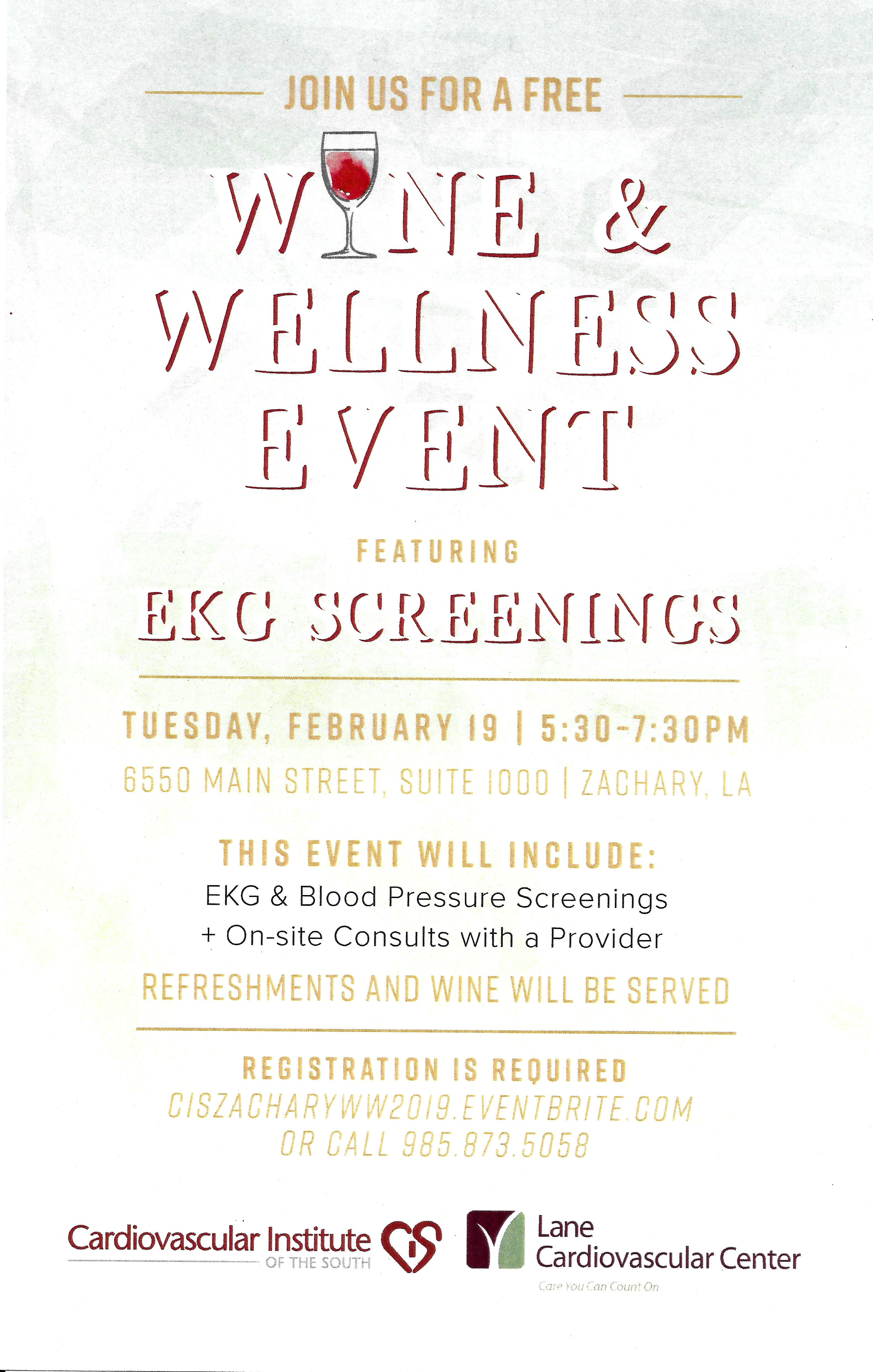 Free Wine & Wellness Event